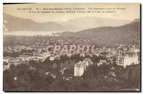Cartes postales La Savoie Aix les Bains Vue Generale et Lac du Bourget