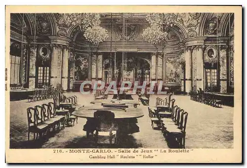 Cartes postales Monte Carlo Salle de Jeux La Roulette