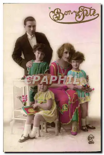 Cartes postales Bonne Fete Femme Enfants