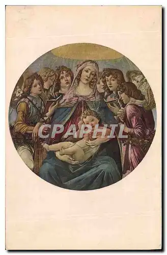Cartes postales La Madonna Della Melagrana Botticelli Firenze Galleria Uffizi