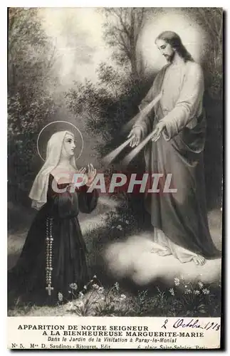 Cartes postales Apparition de Notre Seigneur a la Bienheureuse Marguerite Marie