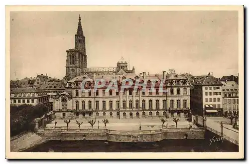 Ansichtskarte AK Strasbourg Bas Rhin Le Palais de Rohan et la Cathedrale