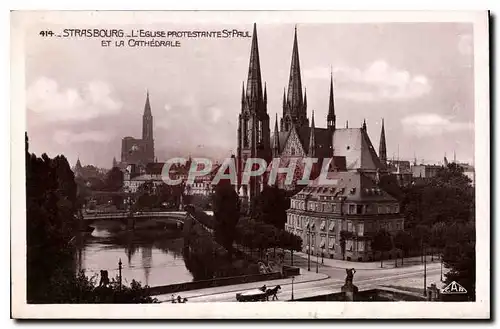 Cartes postales Strasbourg L'Eglise Protestantes St Paul et la Cathedrale