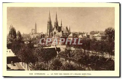 Ansichtskarte AK Strasbourg Le Pont des Vosges et l'Eglise Saint Paul