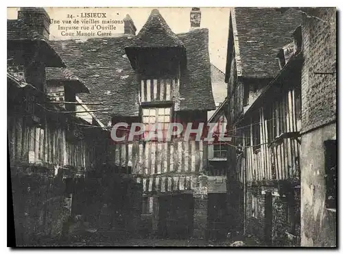 Cartes postales Lisieux Une vue de vieilles maisons  Impasse d'Ouville Cour Manoir Carre