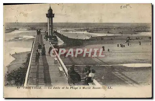 Cartes postales Trouville La Jetee et la Plage a Maree Basse