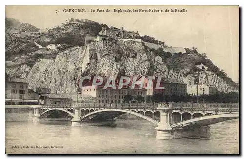 Cartes postales Grenoble Le Pont de l'Esplanade les Forts Rabot et de la Bastille