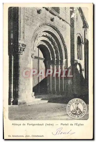 Cartes postales Abbaye de Fontgombault Indre Portail de l'Eglise