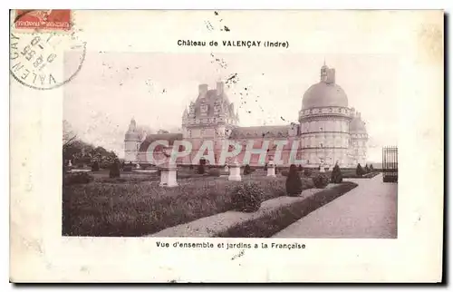 Cartes postales Chateau de Valencay Indre Vue d'ensemble et jardins a la Francaise