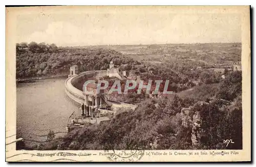 Cartes postales Barrage d'Eguzon Indre Panorama du barrage