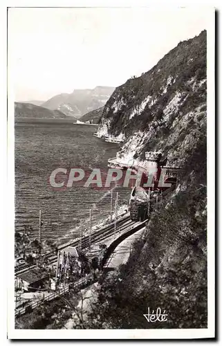 Cartes postales Lac du Bourget Route de la Corniche Les Tunnels Train