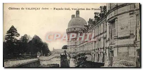 Cartes postales Chateau de Valencay Indre Facade Sud vue prise des Fosses