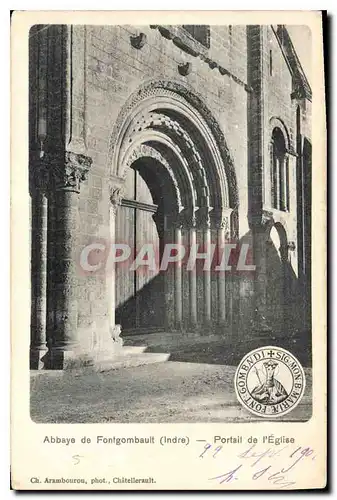 Cartes postales Abbaye de Fontgombault Indre Portail de l'Eglise