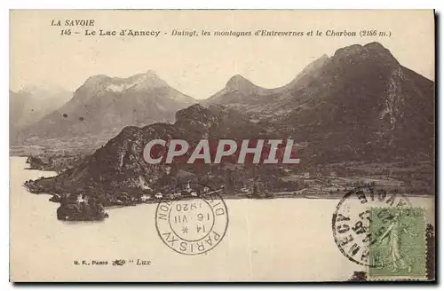 Cartes postales Le Lac d'Annecy Duingt les montagnes d'Entrevernes et le Charbon