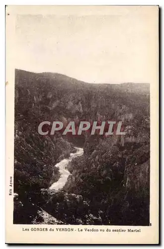 Cartes postales Les Gorges du Verdon Le Verdon vu du sentier Martel