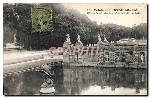 Ansichtskarte AK Palais de Fontainebleau Allee et bassin des cascades pris du Parterre