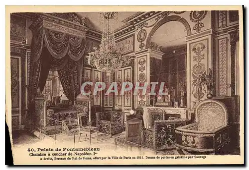 Cartes postales Palais de Fontainebleau Chambre a coucher de Napoleon