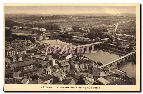 Ansichtskarte AK Beziers Panorama des 4 Ponts sur L'Orb