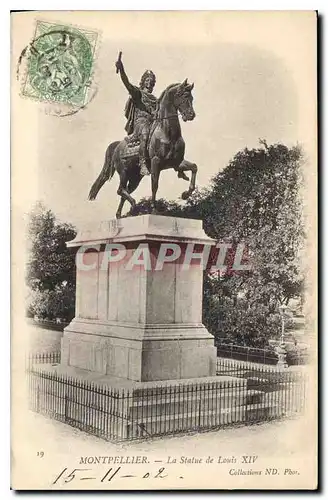 Ansichtskarte AK Montpellier La Statue de Louis XIV