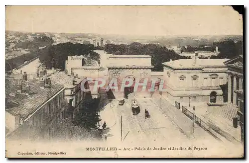 Cartes postales Montpellier Arc Palais de Justice et Jardins du Peyrou