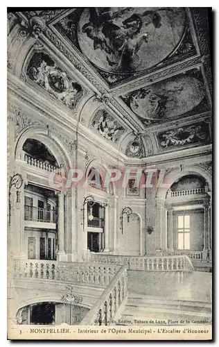 Cartes postales Montpellier Interieur de l'Opera Municipal L'Escalier d'Honneur