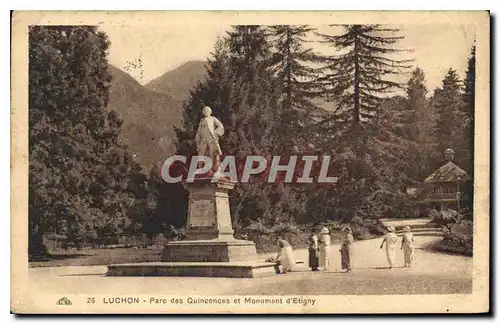 Cartes postales Luchon Parc des Quinconces et Monument d'Etigny