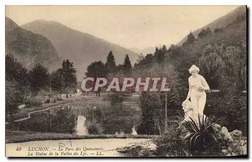 Ansichtskarte AK Luchon Le Parc des Quinconces La Statue de la Vallee du Lys