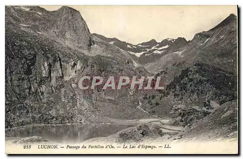 Cartes postales Luchon Passage du Portillon d'Oo Le Lac d'Espingo