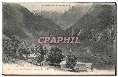 Cartes postales Luchon Granges Point d'Apret des Voitures pour le Lac d'Or