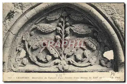 Ansichtskarte AK Chartres Decoration du Tympan d'une Fenetre d'une Maison du XIII