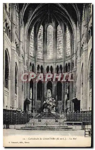 Cartes postales Cathedrale de Chartres La Nef