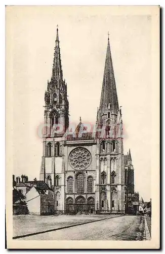 Cartes postales Cathedrale de Chartres Facade Ouest Le Fleche Nord