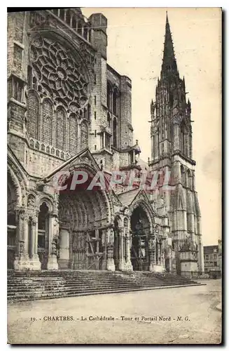 Ansichtskarte AK Chartres La Cathedrale Tour et Portail Nord