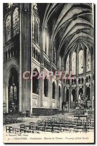 Ansichtskarte AK Chartres Cathedrale Entree du Choeur Transept Cote Nord