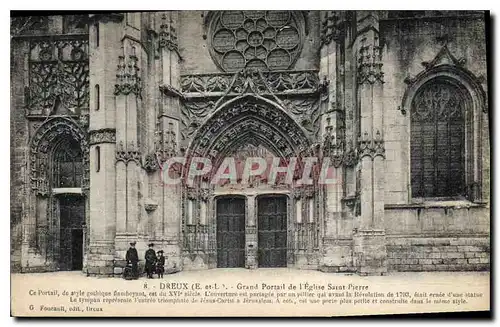 Ansichtskarte AK Dreux Grand Portail de l'Eglise Saint Pierre