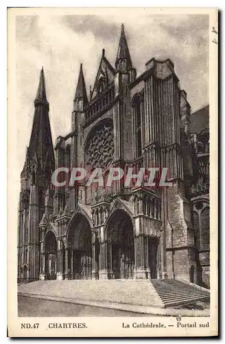 Cartes postales Chartres La Cathedrale Portail sud