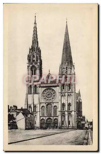 Ansichtskarte AK Cathedrale de Chartres Facade Ouest XII siecle la Fleche Nord XVI siecle