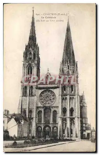 Cartes postales Chartres E et L la Cathedrale du XII au XVI sisecle