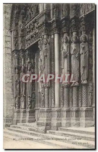 Cartes postales Chartres Cathedrale Fragment du Portail Sud