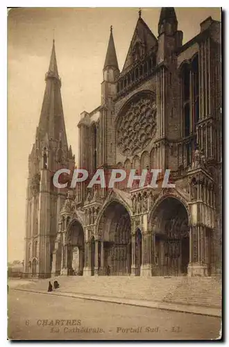 Cartes postales Chartres la Cathedrale Portail Sud