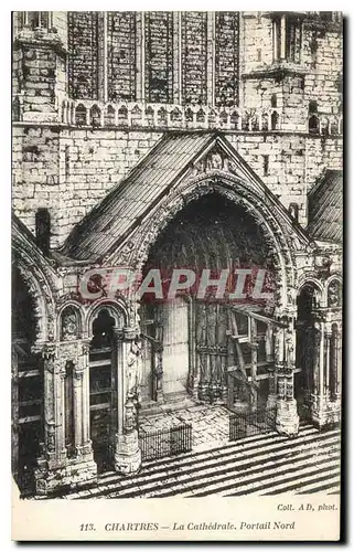 Cartes postales Chartres la Cathedrale Portail Nord