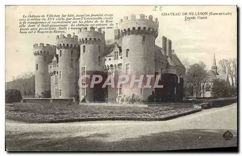 Cartes postales Chateau de Villebon Eure et loir Facade Ouest