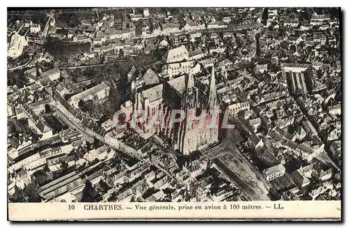 Cartes postales Chartres vue generale prise en avion a 100 metres