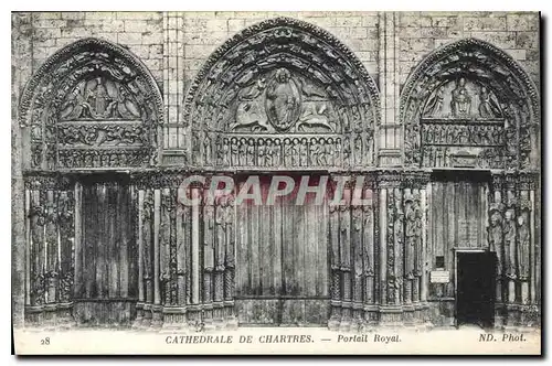 Cartes postales Cathedrale de Chartres Portail Royal