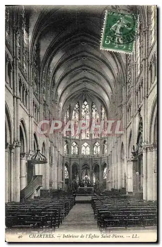 Cartes postales Chartres Interieur de l'eglise Saint Pierre