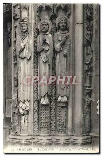 Cartes postales Chartres la Cathedrale Statues du Portail Royal