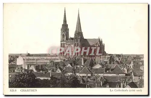 Cartes postales Chartres La Cathedrale cote sud