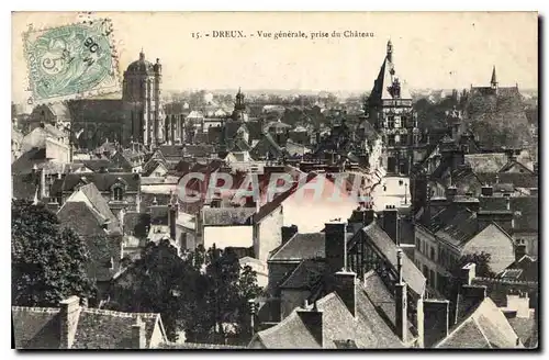 Cartes postales Dreux Vue generale prise du Chateau