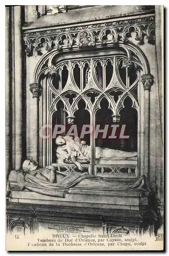 Ansichtskarte AK Dreux Chapelle Saint Louis Tombeau du Duc d'Orleans par Coyson Tombeau de la Duchesse d'Orleans