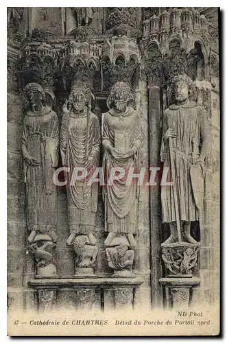 Ansichtskarte AK Cathedrale de Chartres Detail du Porche du Portail nord